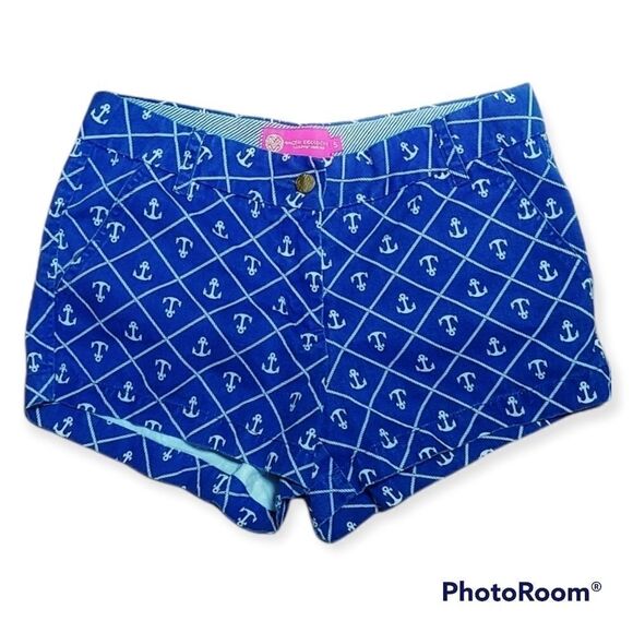 Macbeth Collection blue with white anchors cotton shorts - Picture 1 of 5